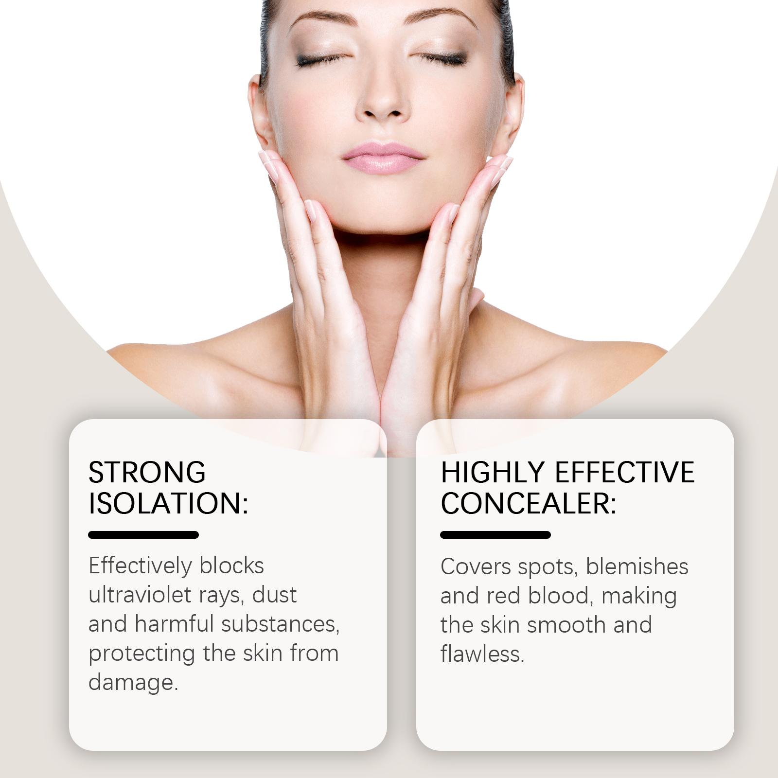 zephoco Three-Color Rainbow Protective Isolation Cream Concealer Isolation Cream Brightening Moisturizing Evening Skin Long-Lasting Protective Cream