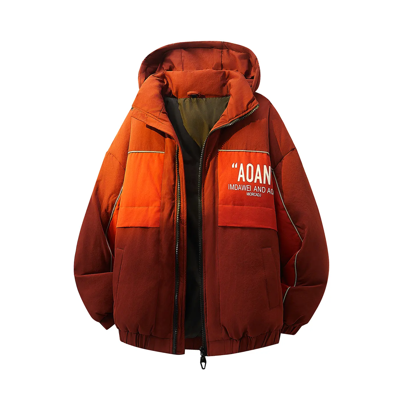 Men's Winter Hooded Puffer Jacket Colorblock Letter Print Padded Bubble Coat Warm Thick Piping Trim Windproof Outerwear Streetwear Male Clothing Apparel cozy soft cool clean chic active sporty casual premium classic stylish durable trendy relaxed 3-Colors