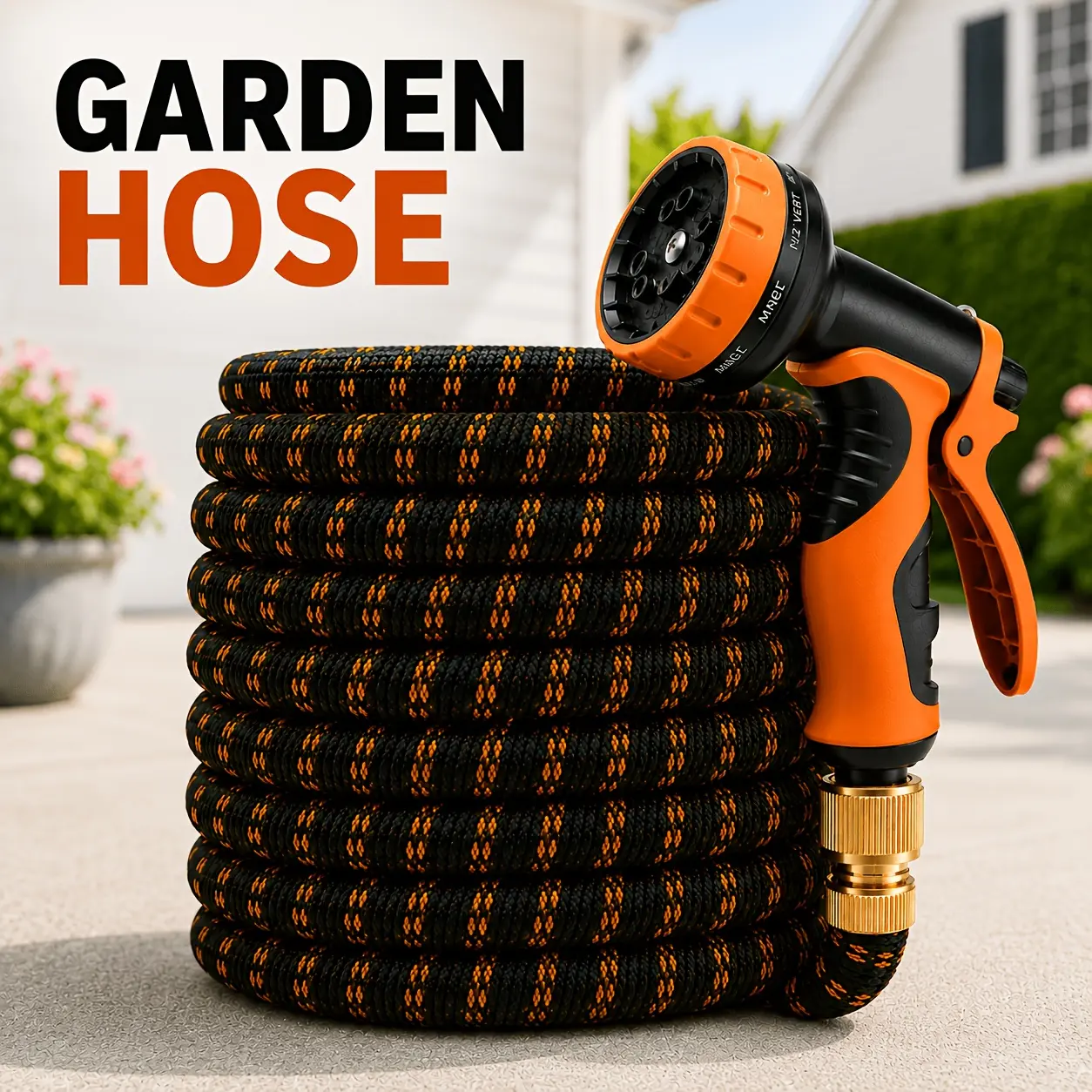 100,75,25FT Expandable Garden Hose, Heavy Duty Flexible Water Hose with 4-Layer Durable Collapsible Latex Core, Lightweight Design & Extra Strong Brass Connectors