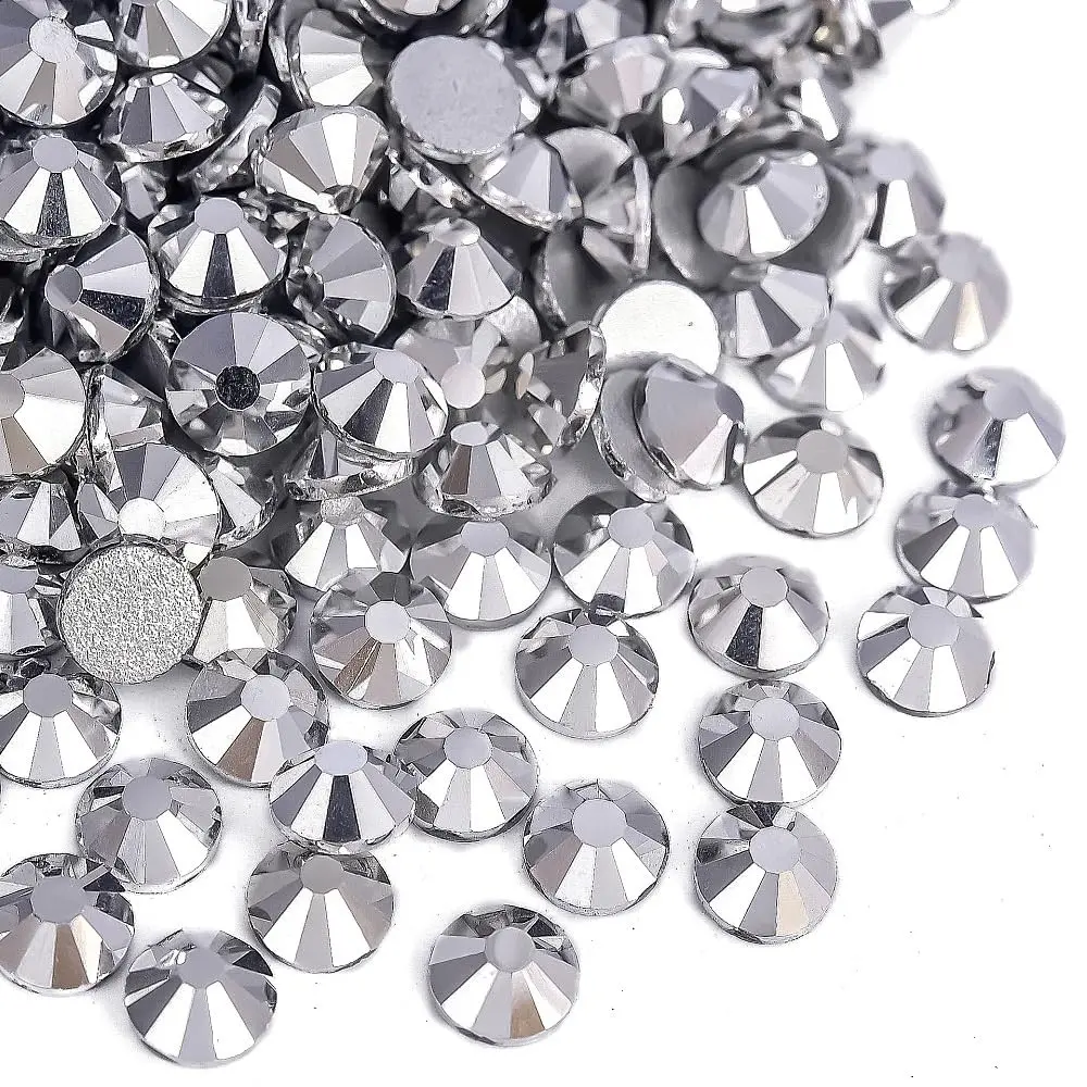 1000/5000pcs 3mm/4mm Silver Color Glass Rhinestones, Crystal Flatback Gemstones for Crafts, Nails, Makeup Bags, Shoes Decoration