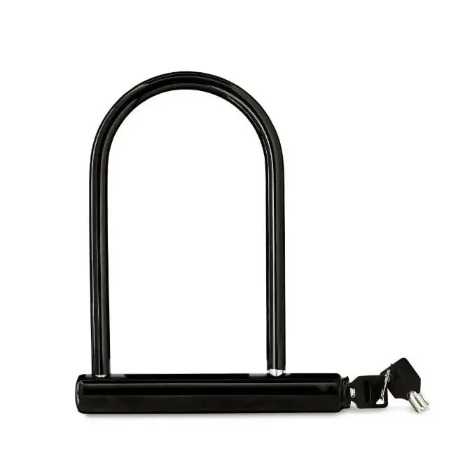 9.5" Bike U-Lock with Key, Black, 1.85 lb