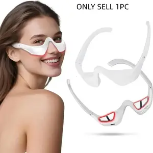 USB Charging Light Eye Glasses, LED Light Eye Massager, Relieves Eye Fatigue, Reduces Puffiness and Dark Circles, Home or Travel Use, Unisex
