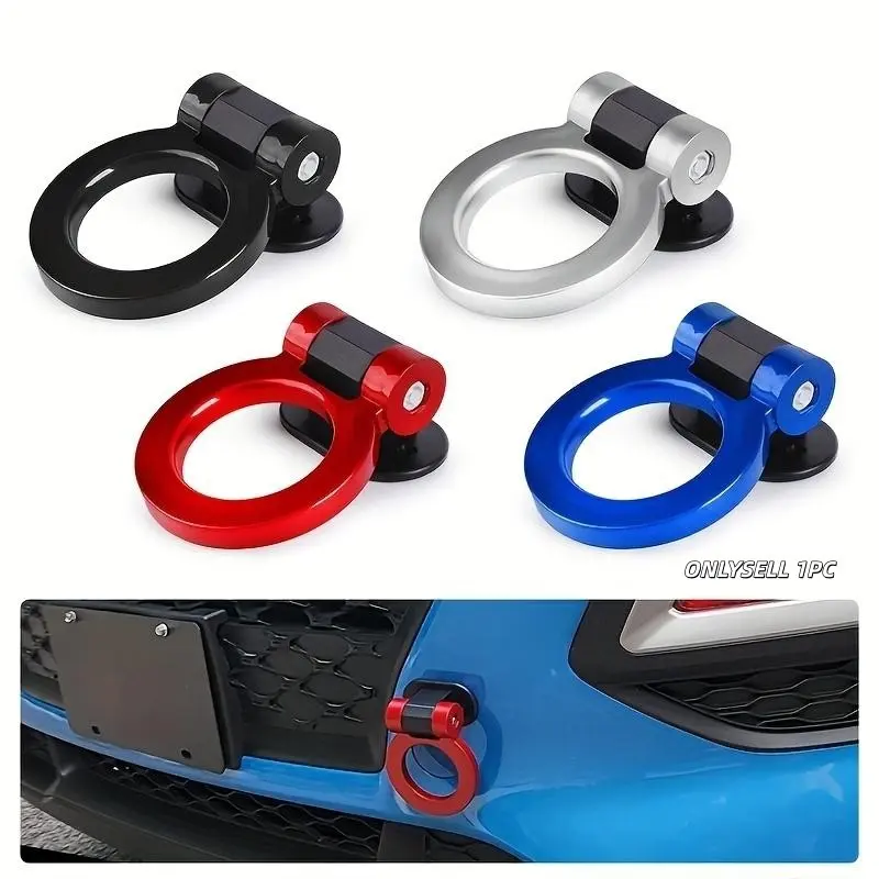 1pc Car Tow Hook, Personality Auto Trailer Hook, Universal Decor Bumper Trailer Sticker, Paste Type General Purpose Car Trim, Car Accessories, Car Decals, Car Vehicle Decoration, Vehicle Exterior Decoration, Car Decorations, Automotive Decals