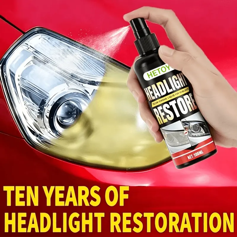 Ceramic headlight repair spray, high-quality car headlights repair tool-remove yellowing and oxidation, restore clarity, durable headlight coating protection spray.