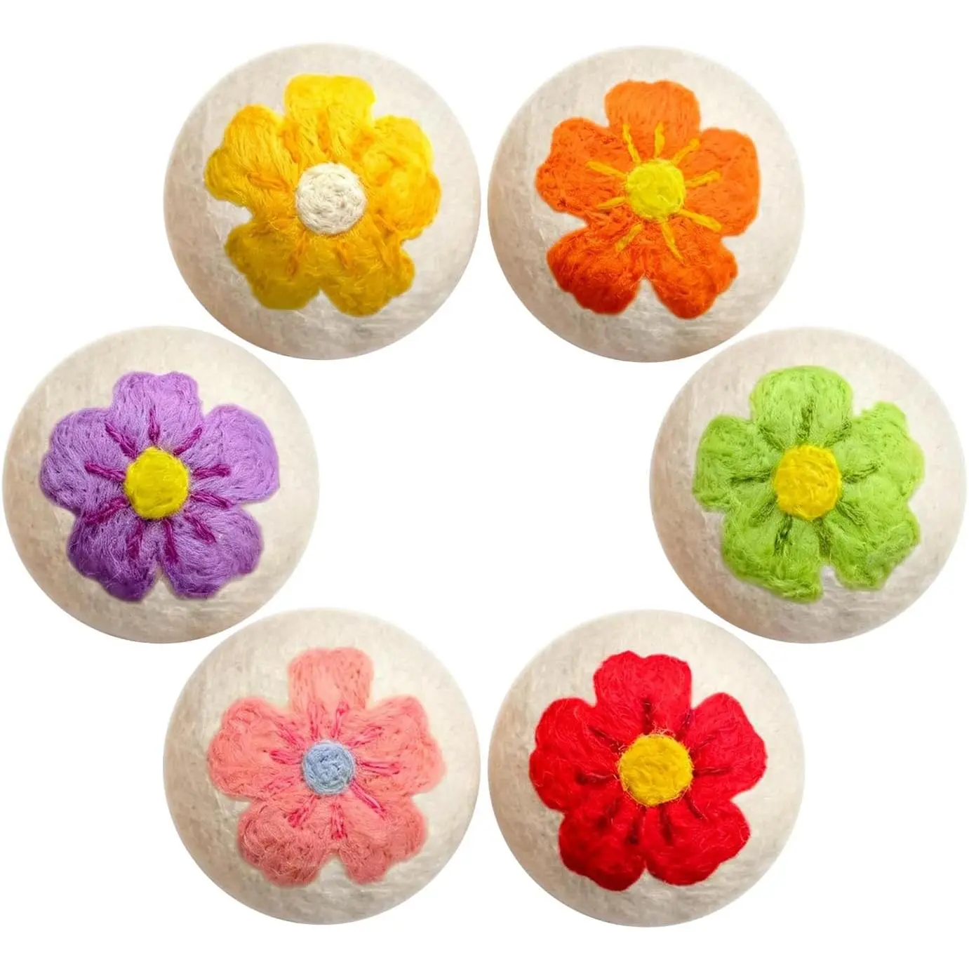 Dryer Balls XL 6 Pack,  Laundry Dryer Balls with Cute Floral Design,  Drying Time, Soften Clothes, Anti Static,  Dryer Sheets Alternative