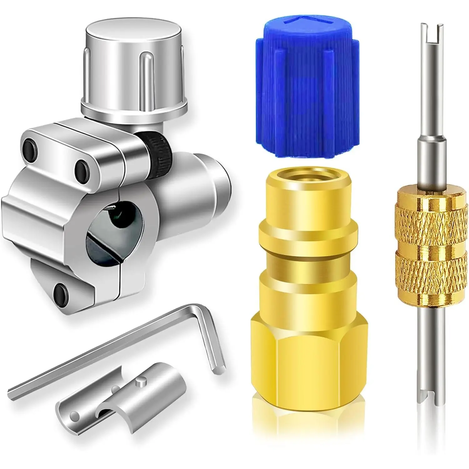A/C  Valve Kit-Refrigerant  Valve Set, with R12 to R134A Low Side Adapter, BPV31   Valve, for HVAC Refrigerant System R12 R22 R502 R134A
