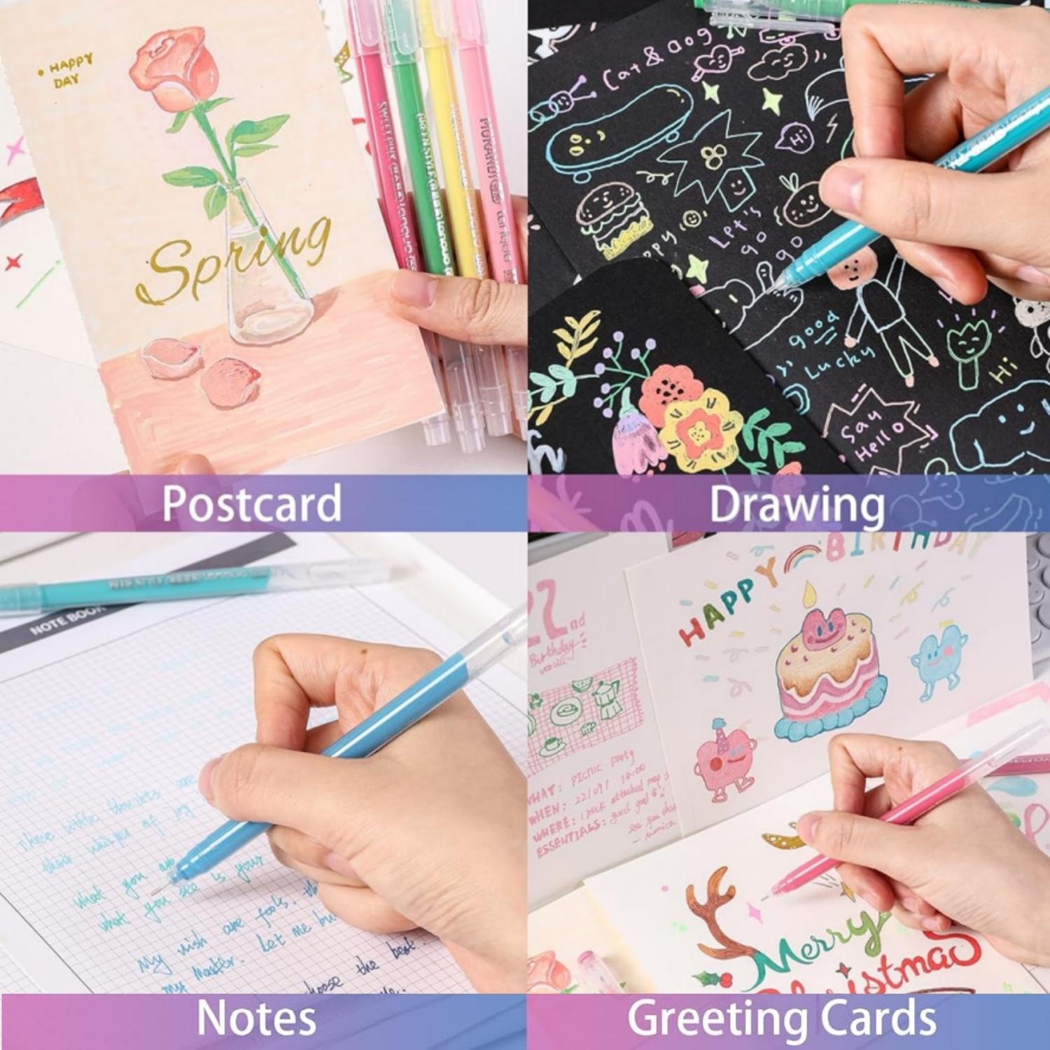 Gel Pen Set, 9 Counts/box Journal Coloring Pen, Assorted Rainbow Colors Pen Set for Adults Journal Coloring Calligraphy, Made for Everyday Writing, Journals, Drawing, Coloring Book Markers