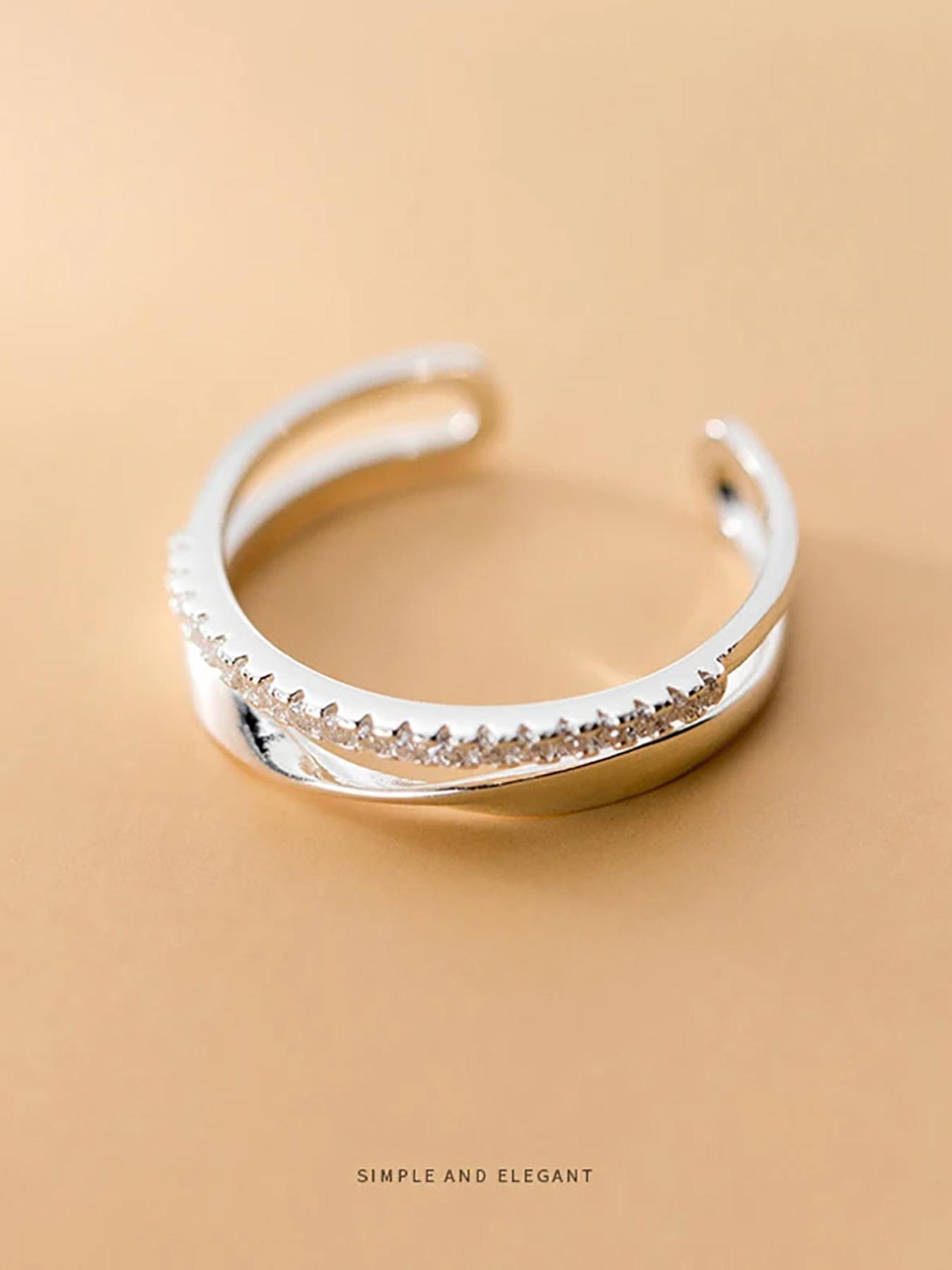 S925 Sterling Silver Twist  Adjustable Artificial Zircon Toe Ring, Fashion Jewelry for Women & Girls, Trendy All-match & Exquisite Jewelry for Birthday Gift