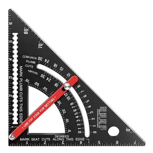 7 Inch Aluminum Alloy Carpenter Square Precision Framing Square Triangle Ruler for Woodworking, Carpentry & Rafter Measurement | Heavy-Duty Angle Tool with Pencil Grooves