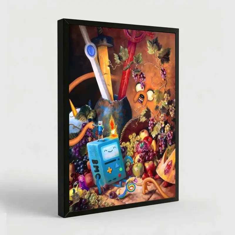 My Art Is A Weapon" Poster - Adventure Time Painted Suitable For Home Wall Art, Room Aesthetics, Decorative Canvas Prints, Cartoon Wall Art, Animation Poster, Bedroom Wall Decor, Kids Room Decor, Wall Art Painting, Gift for Animation Fans