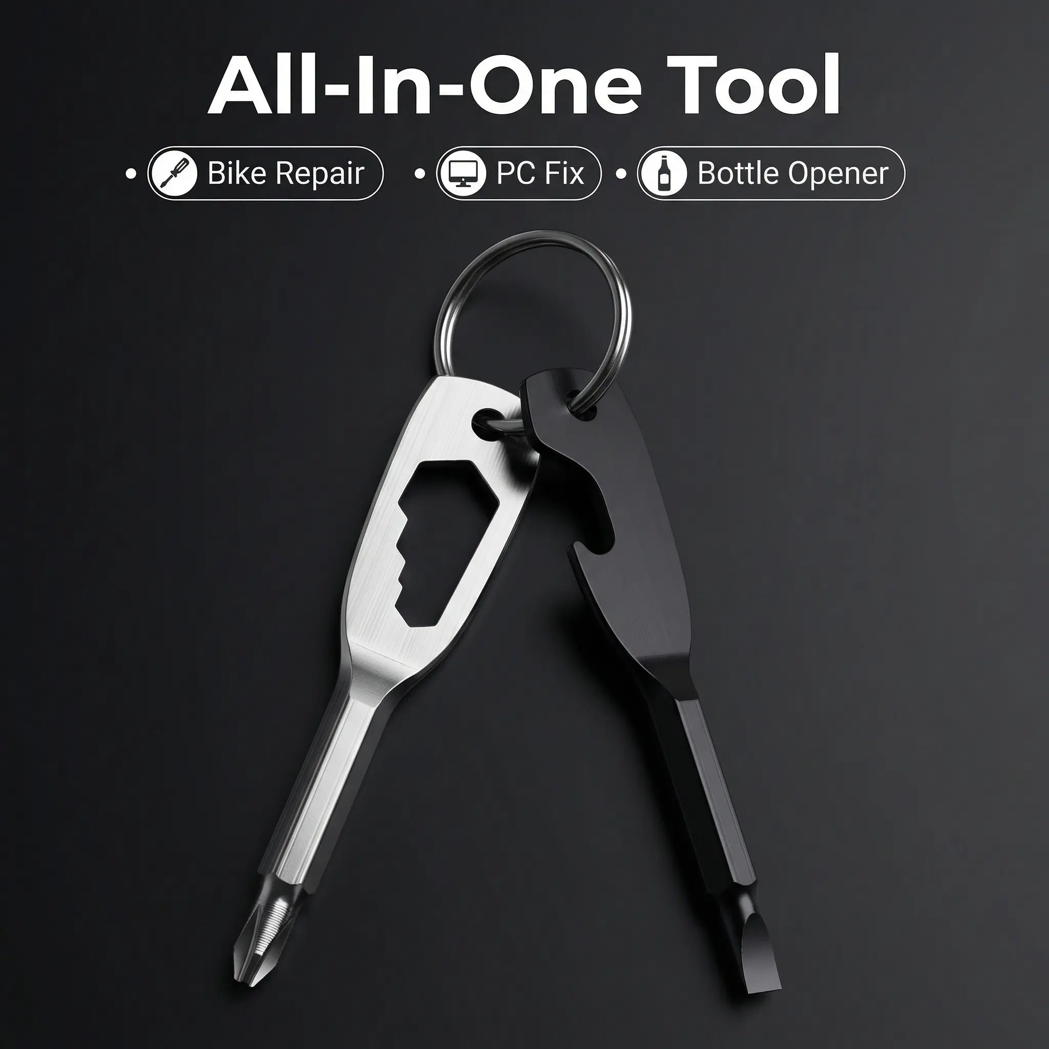 Portable Mini Pocket Screwdriver Set Outdoor EDC Multi-Tool Flathead Screwdriver, Suitable for Outdoor Camping Accessories, Bottle Opener, Bicycle Repair, and Screwdriver Bits
