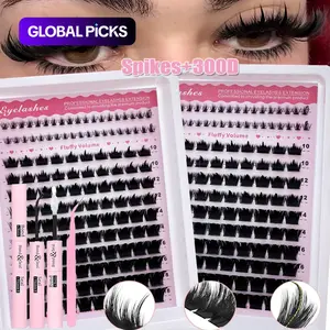 Manga Fluffy Eyelash Clusters, Spiked and Lower Eyelashes, Diy Dramatic Lashes, Mixed Lengths 6–21 mm for a Multi-Type Natural Yet Dramatic Cat Eye Look, Reusable False Eyelashes Falsies Eyelashes Eyelash Extension #GLOBAL PICKS