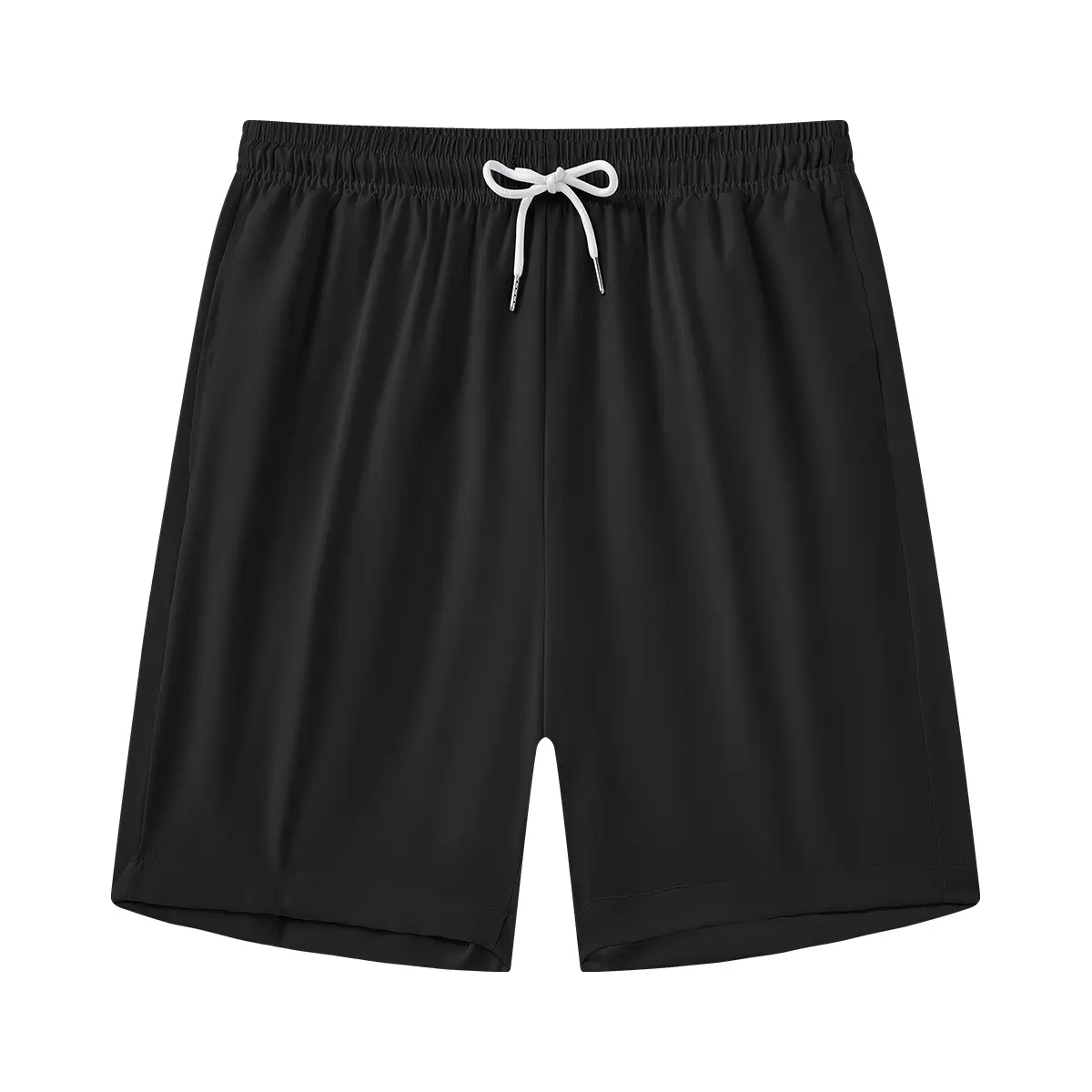 Men’s White Quick-Dry Swim Trunks, Elastic Drawstring Waist, Deep Side Pockets, Lightweight Water-Repellent Beach Trunks for Surfing, Summer Vacation, Men's Swim Trunks