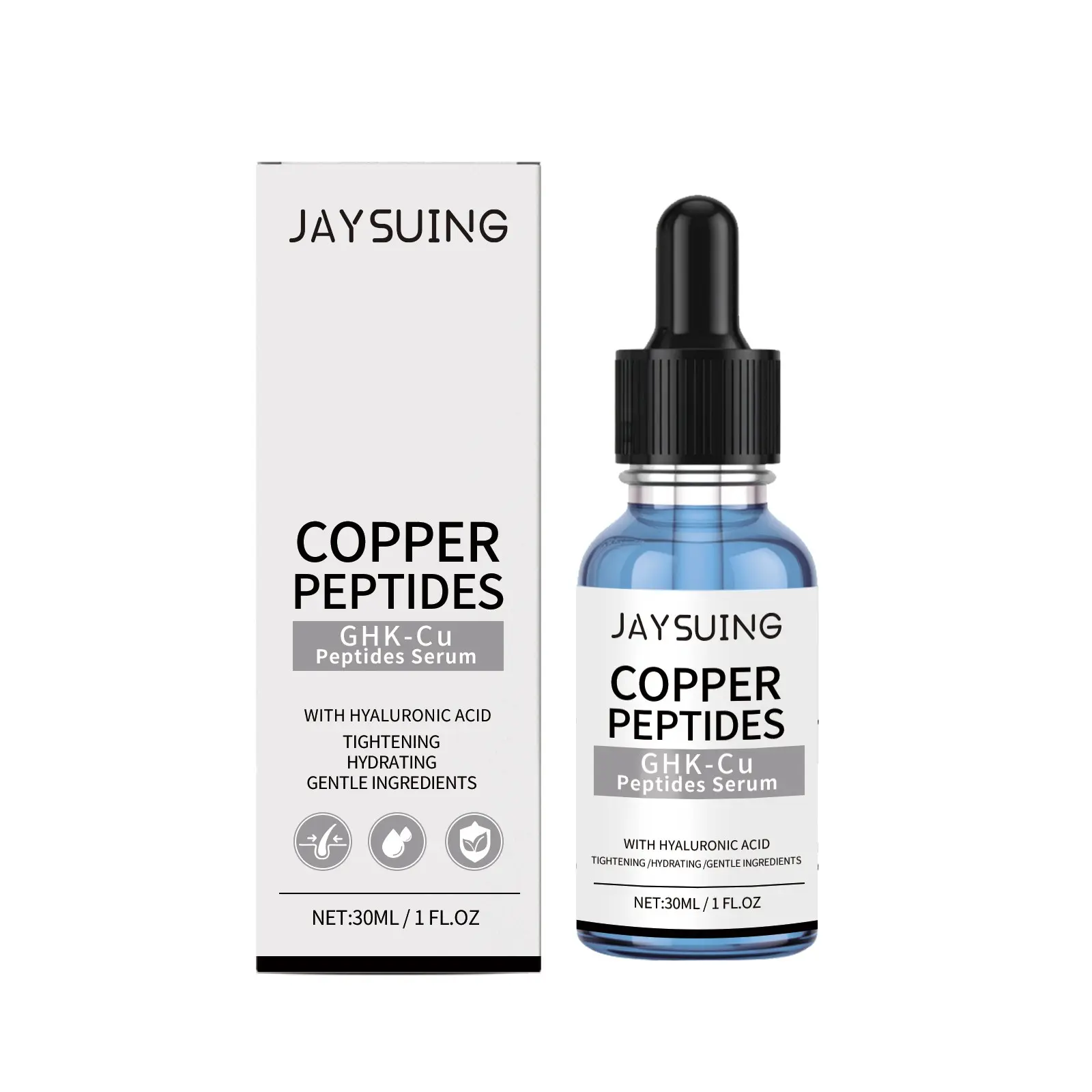 Jaysuing Copper Peptide Firming Essence, Hyaluronic Acid Moisture Serum, Gentle for Sensitive Skin, Instant Tightening, Quick Absorption