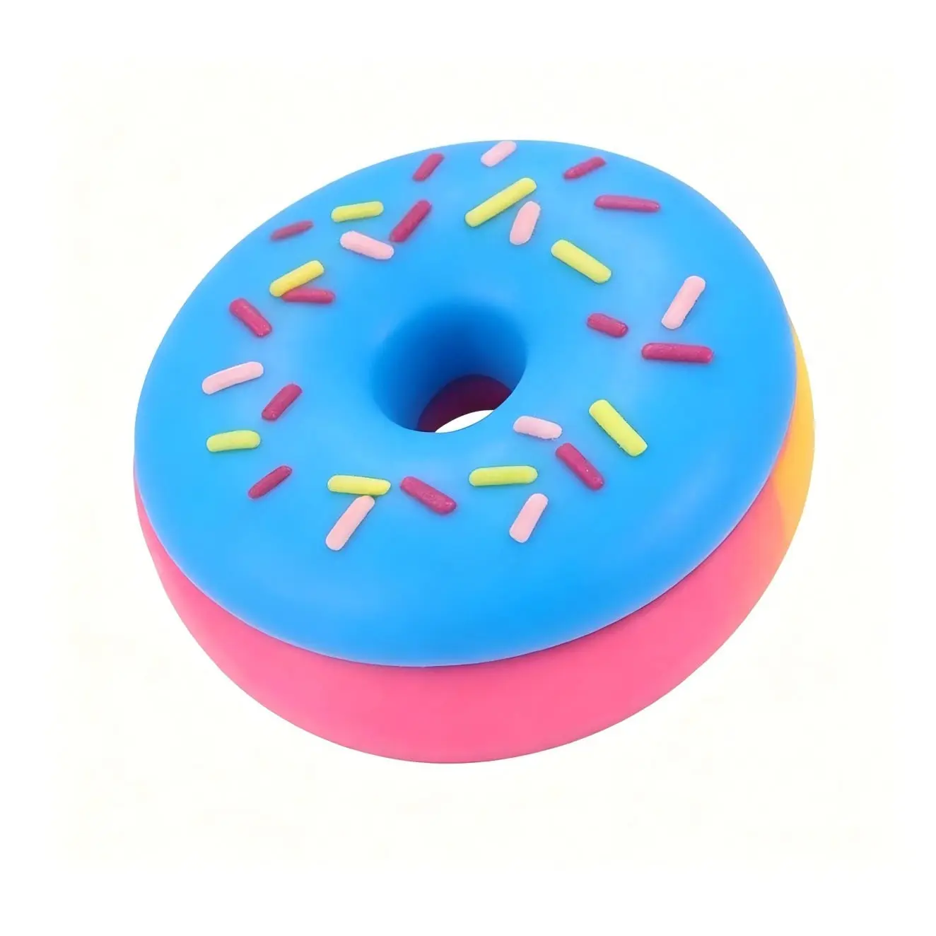 1pc Donut Squeeze Toy, Soft Cute Squishy Toy, Stress Relief Finger Toy, Realistic Donut Toy, Fun Gift, Birthday Present, Prank Tool, Party Favor