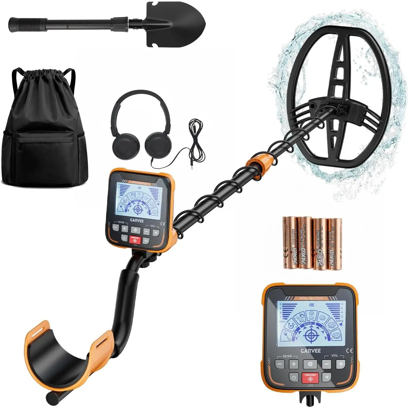 Ultimate Waterproof Metal Detector for Adults & Kids | Perfect Family Camping & Treasure Hunting Gift, High Accuracy Gold Detector with Shovel & Headphones