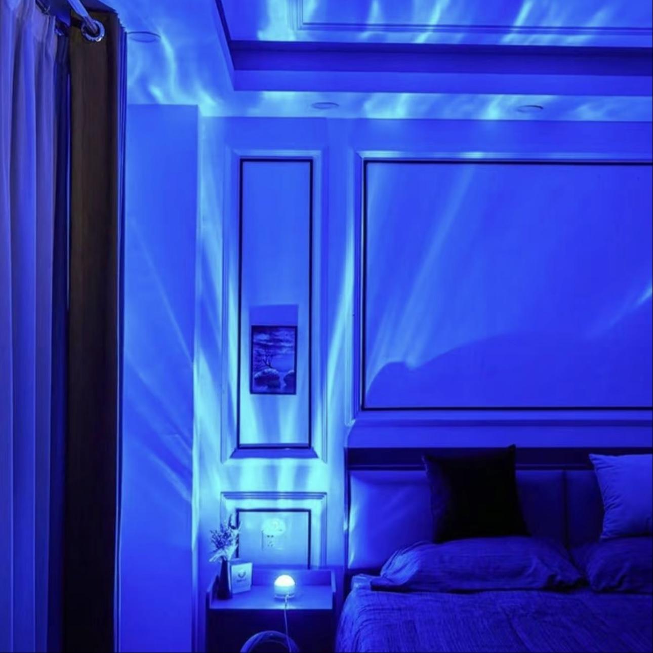 LED Projector Lamp with Remote Control, 1 Count USB Powered Color Changing Round Spotlight with Infrared Sensor, Decorative Light for Bedroom, Wedding, Travel