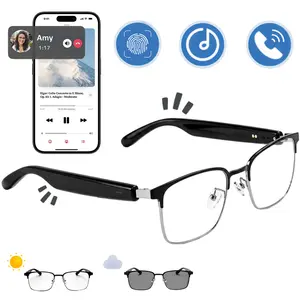 Bluetooth Smart Glasses, Photochromic Smart Glasses with 2-in-1 Indoor/Outdoor Lenses, Hands-Free Calling, Voice Assistant, Remote Shutter, Long Battery Life for Cycling, Travel & Outdoor Adventures