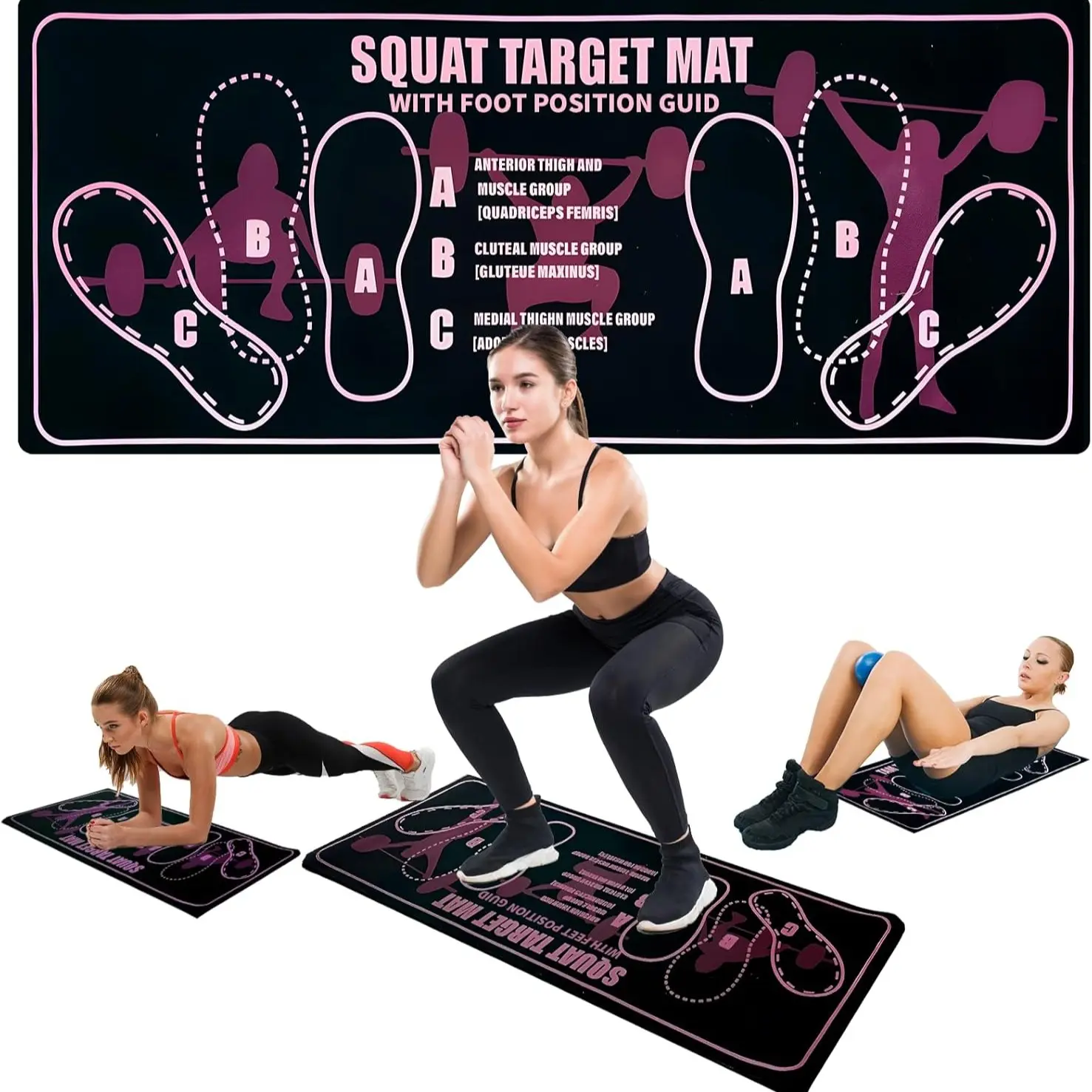 Deep Squat Fitness Diatomaceous Earth Mat, Simple Solid Color Dirt-Resistant Noise-Dampening Foot Pad, Training Gym Mat, 3mm Thickness, 30x13.8 Inches, Exercise Mats