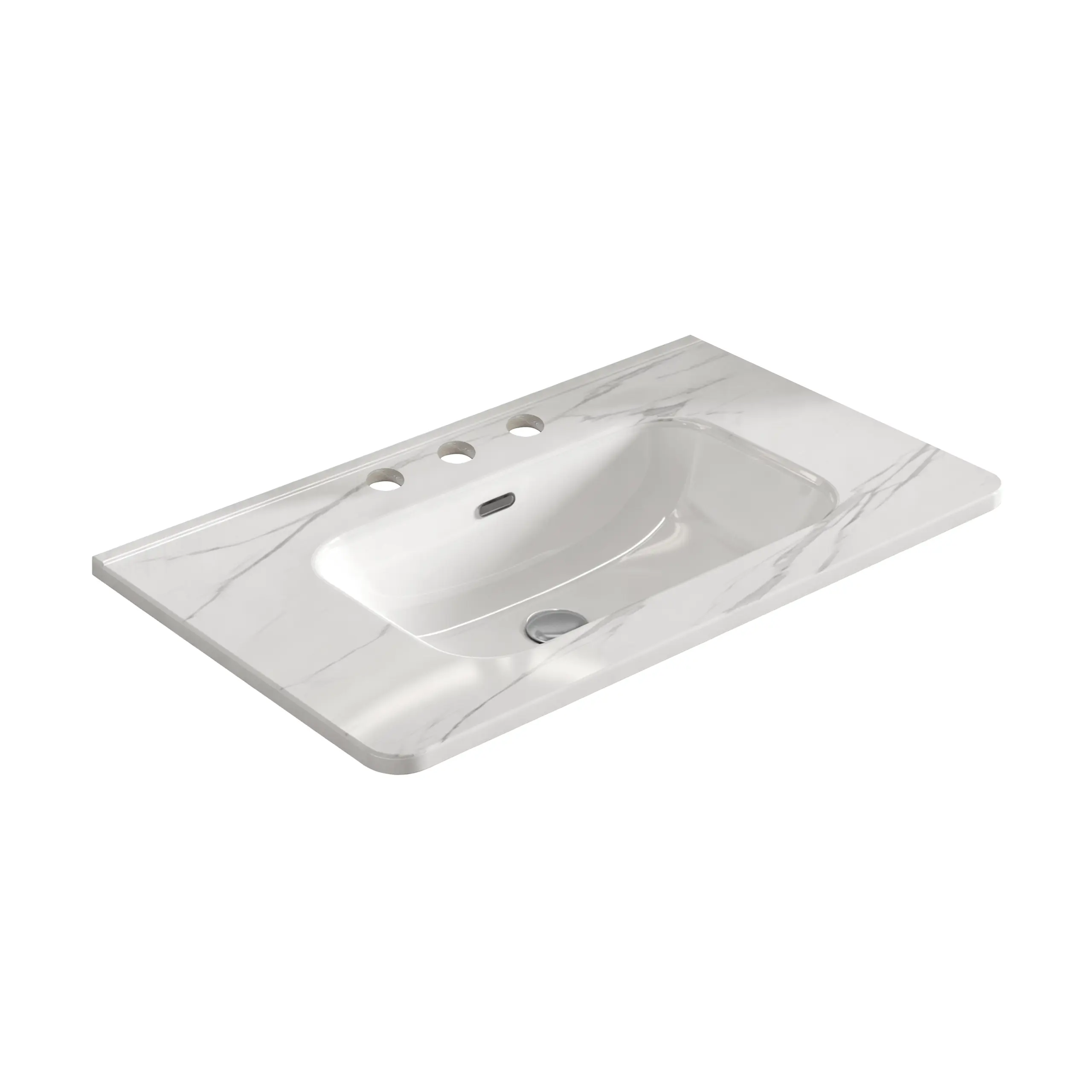 ARCH Carrara White Ceramic Vessel Bathroom Sink, 18.3"W x 29.92"D x 6.89"H, One-Piece Seamless Design, High-Temperature Glaze, Stain-Resistant, Easy Clean, Rounded Safety Edges, Modern Basin for Bathroom Vanity Countertop, Carrara White Color Options