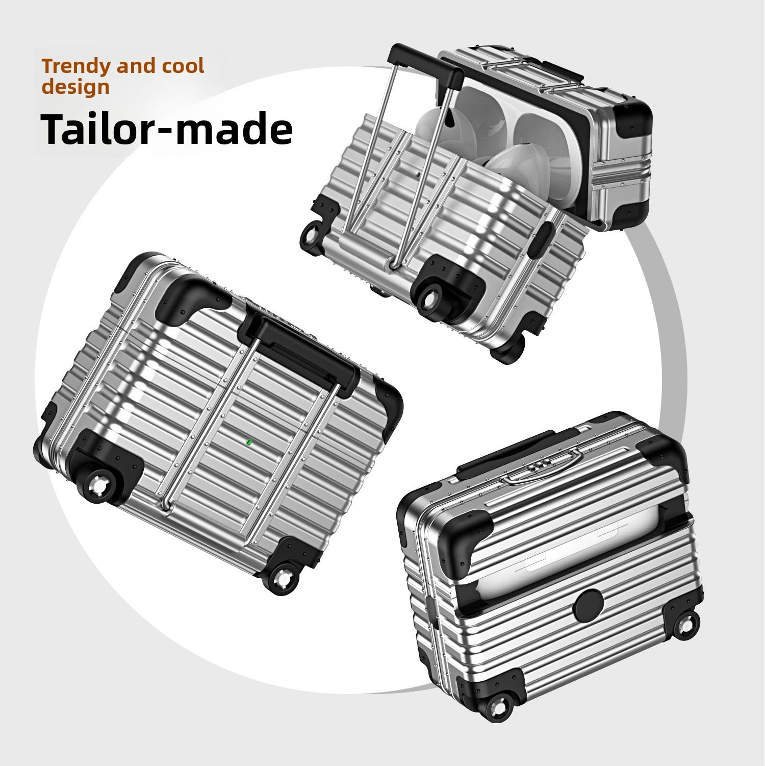 AirPods Case for AirPods 4th Generation, AirPods Pro 2, AirPods Pro 3, Shockproof Suitcase Luggage Design Protective Cover with Built-in Phone Stand, Lockable, Support Horizontal & Vertical StandAirPods Case for AirPods 4th Generation, AirPods Pro 2, AirP