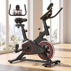 [New arrived]Exercise Bike,Exercise Bike Stationary for Home Indoor,Cycling Bike with Silent Belt Drive for Home Cardio,Brake Pad Resistance with adjustable & Comfort Seat/Pad Holder/LCD Monitor.