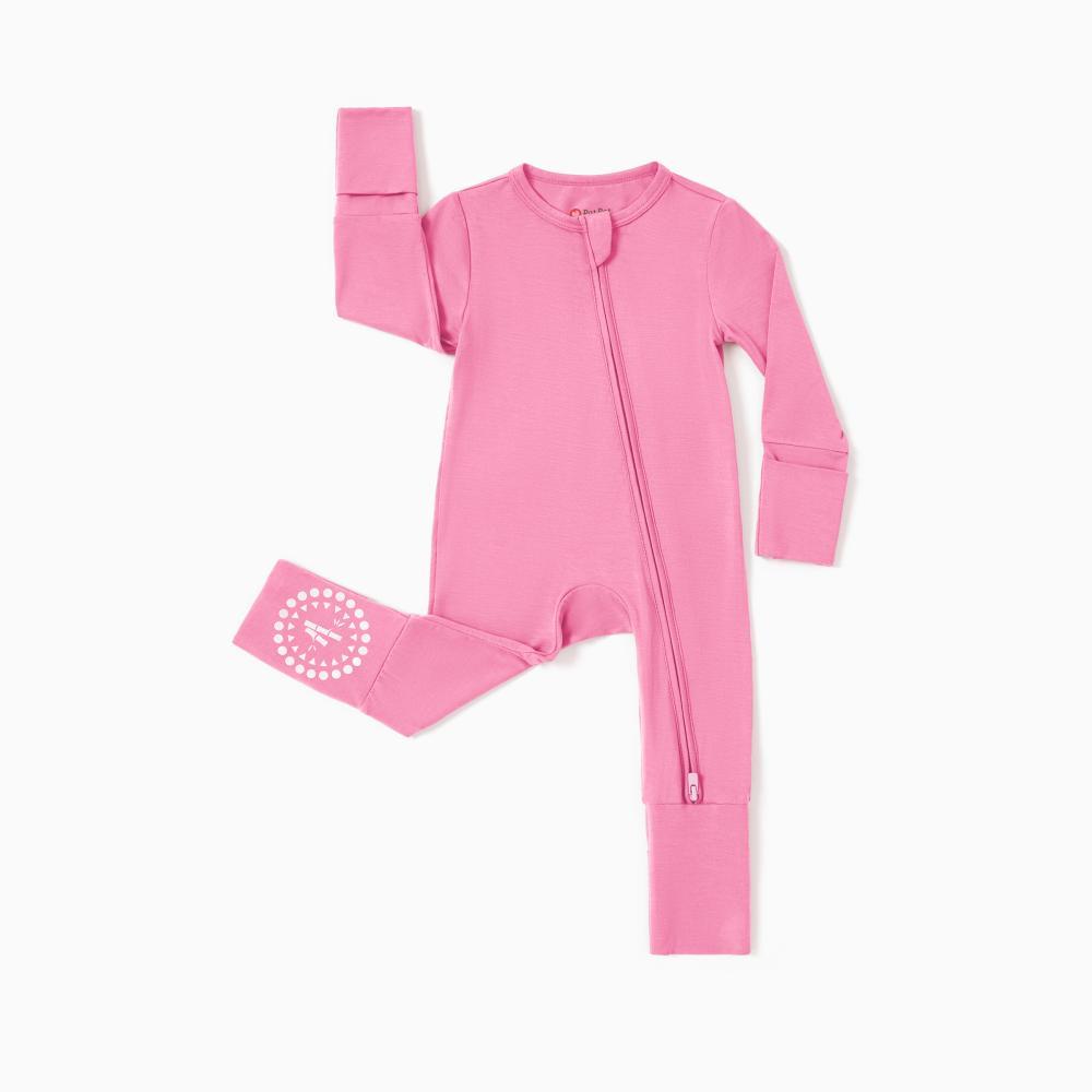 PatPat Bamboo Baby Boy / Girl 3-Pack&2-Pack Solid&Rainbow Printed 2-Way Zip Romper Anti Slip Long-sleeve Footie