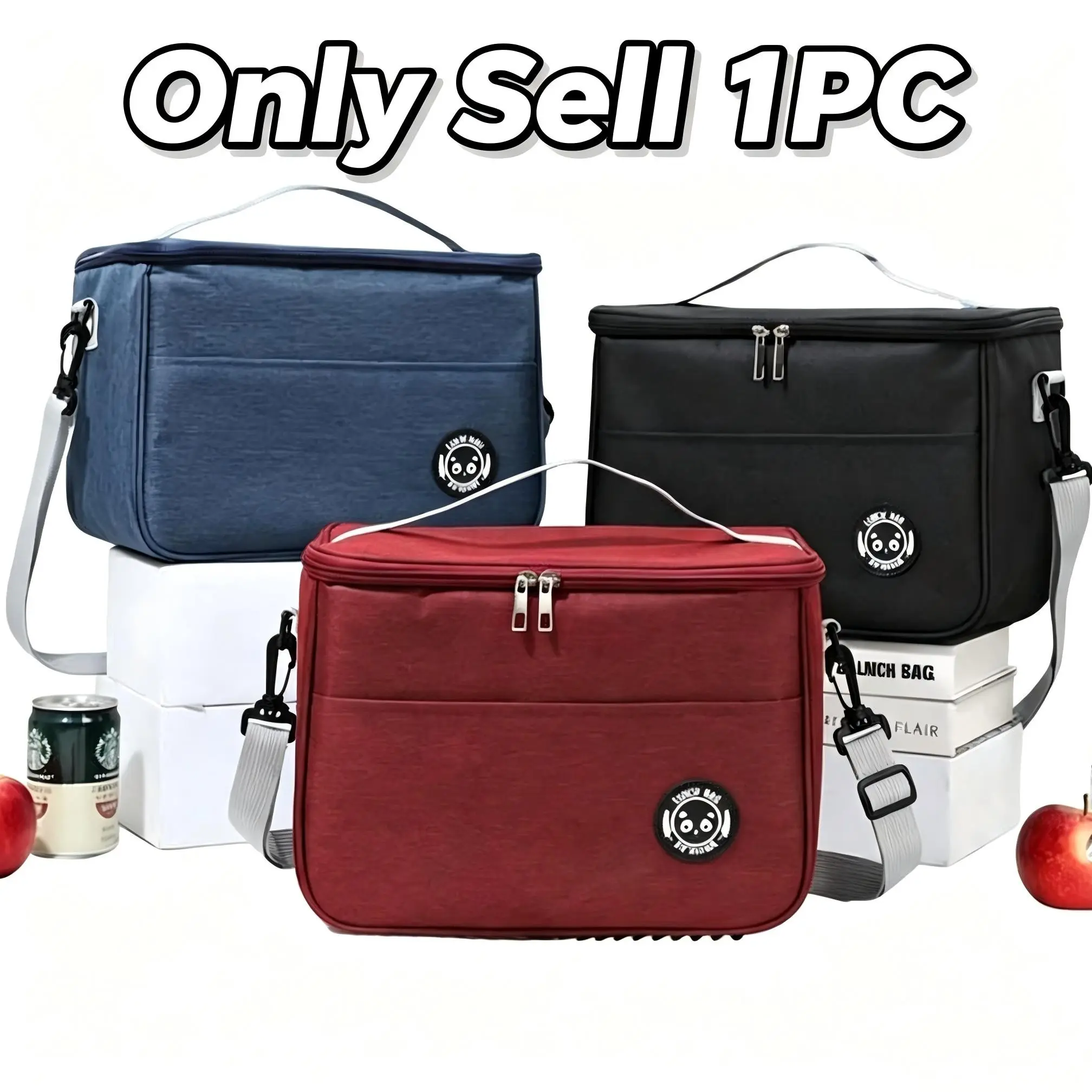 Large Capacity Crossbody Lunch Bag, Reusable Insulated Picnic Backpack, Outdoor Meal Container, Handheld Bento Box, Durable Design, Lunch Work Bag