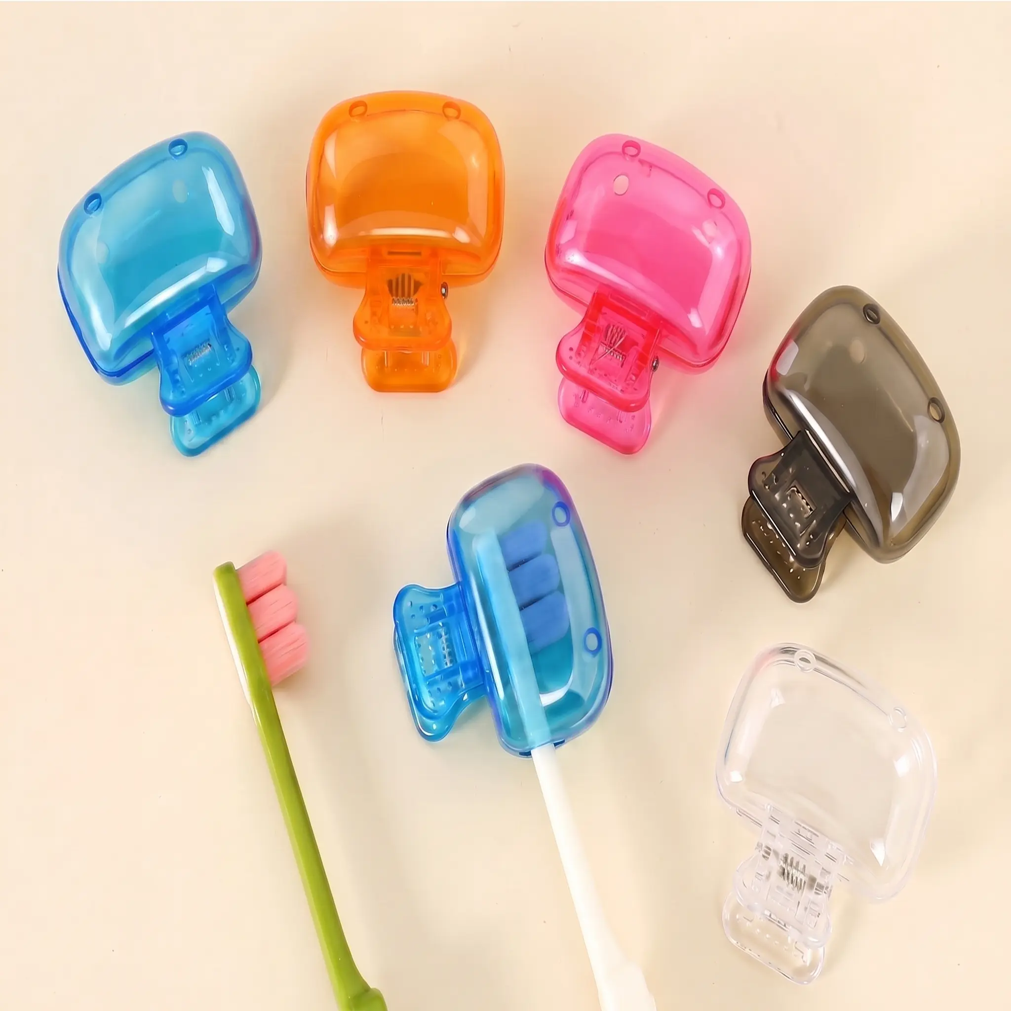 5-Pack Travel Portable Toothbrush Head Cover Set, Toothbrush Protector, Bathroom Accessories for Home & Outdoor Use, Perfect Gift-YY0