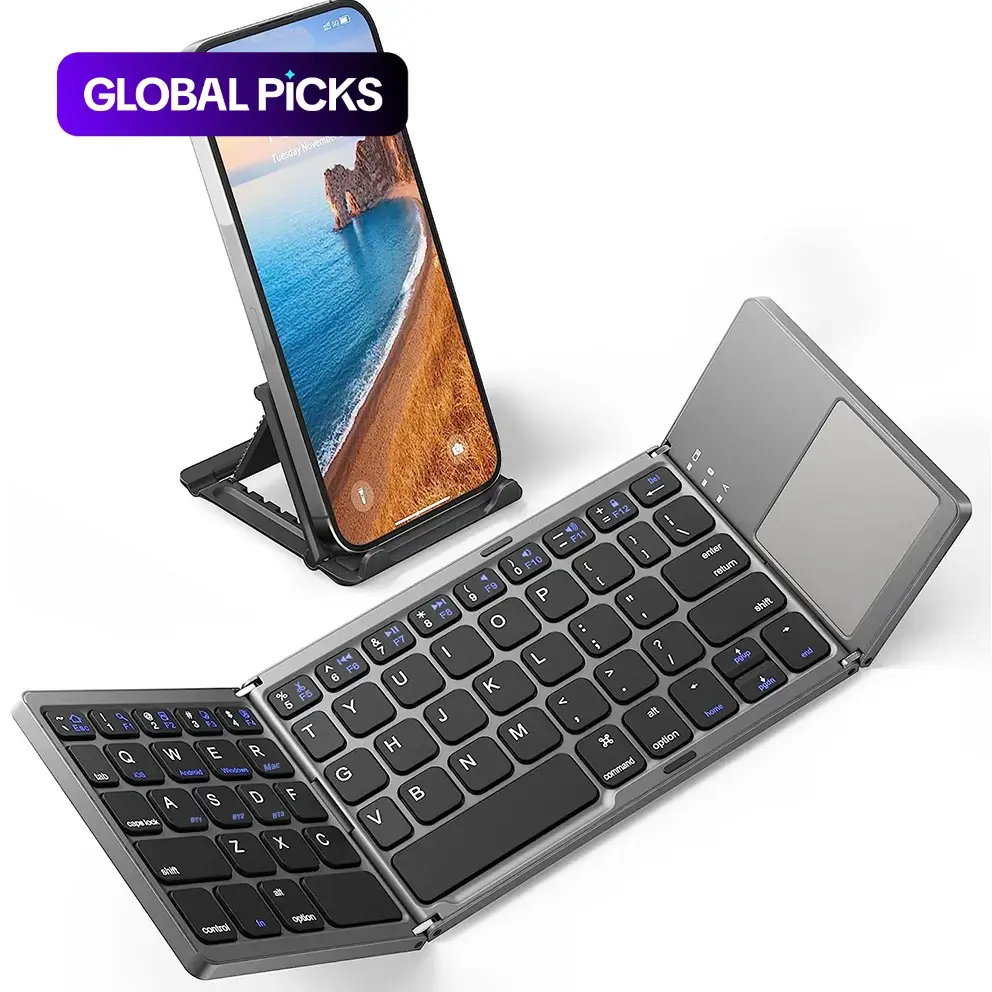 Ultra-Thin Wireless Mini Bluetooth-Compatible Keyboard, Foldable Simple-Design Tablet Keyboard for Home and Office #GLOBAL PICKS