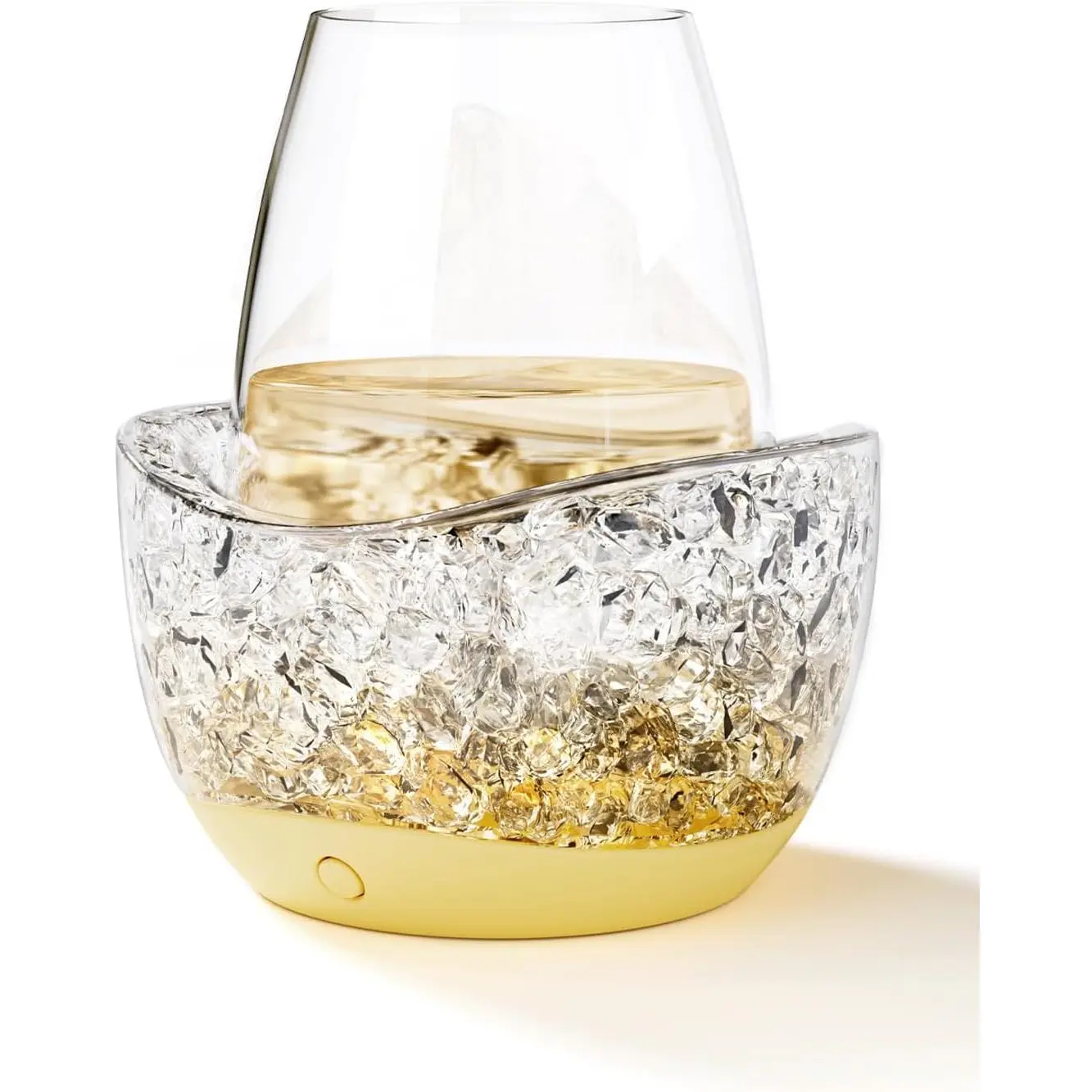 Chiller for Glass Stemless  Glass Chiller Keeps Your Glasses of Vino Cold 10 Color Light Modes Separable  Essentials Accessories (ORANGE)
