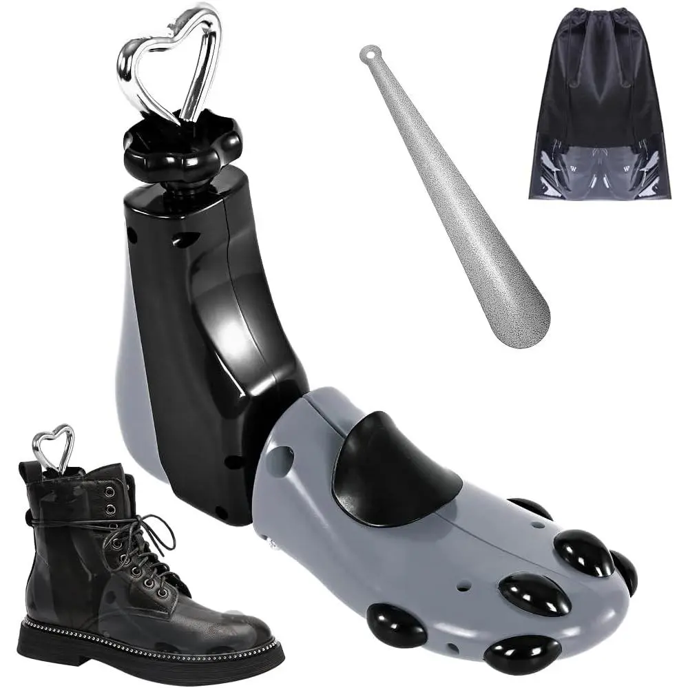 Professional Plastic Shoe & Boot Stretcher, 1pc Grey Adjustable Width-Length Stretcher for Men (10-14) & Women's (11-14) Wide Fit