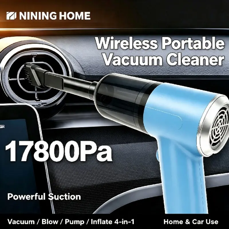 Wireless Handheld Vacuum Cleaner, Portable Design, Four-In-One Suction-Blow-Suck-Charge, Multiple Colors, Home and Car Use