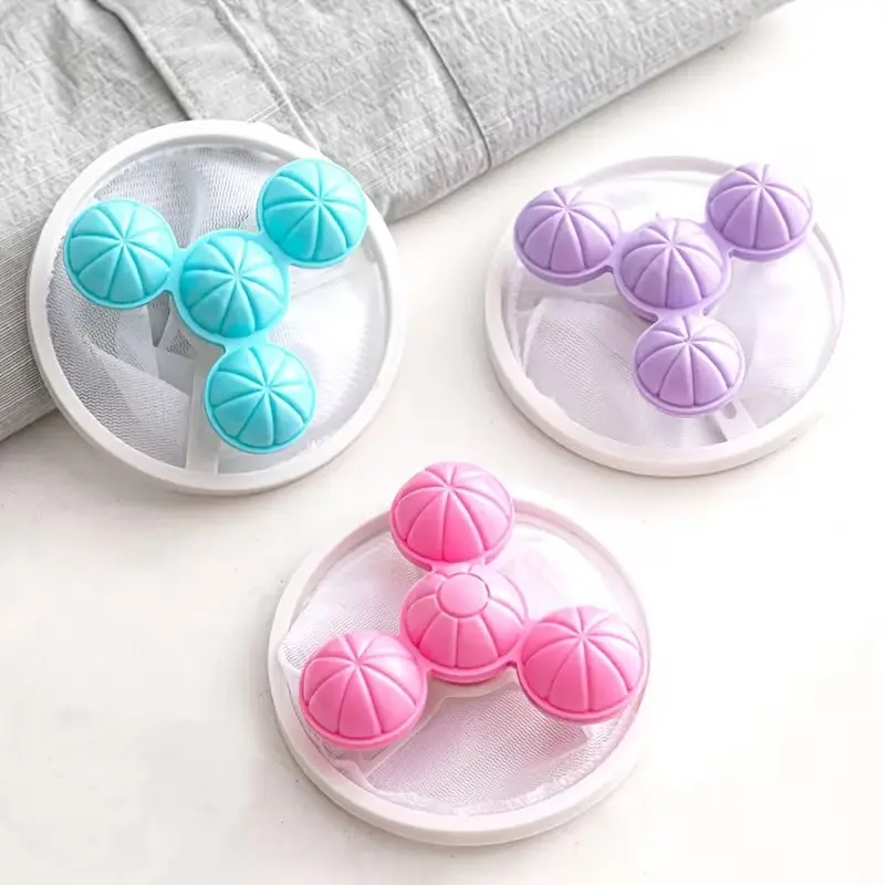 3-Piece Random Color Laundry Balls, Lint Remover, Clothing Cleaning Filter Bag, Lint Collector, Washer Filter, Clothes Care Ball