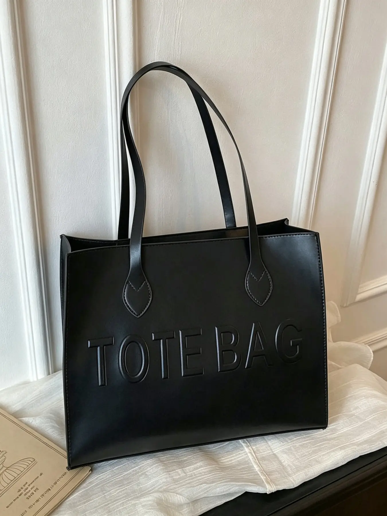 women large capacity Travel Tote Bag made of faux leather with dual shoulder straps spacious space for commuting shopping and daily use designed for professional business women