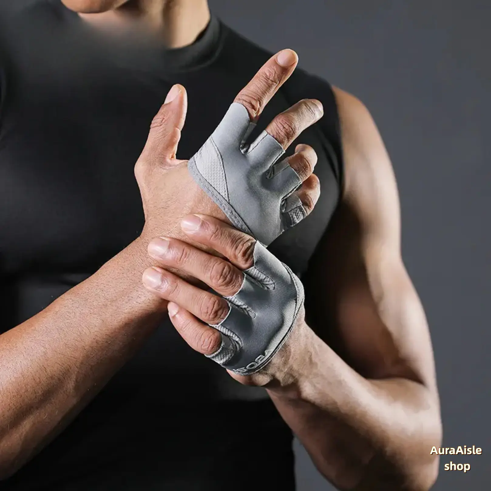 Unisex Half-Finger Fitness Gloves - Moisture-Wicking Quick-Dry Fabric, Ergonomic Anti-Slip Lightweight Hand Protectors with Palm Support, Durable Gear for Gym Workouts, Yoga