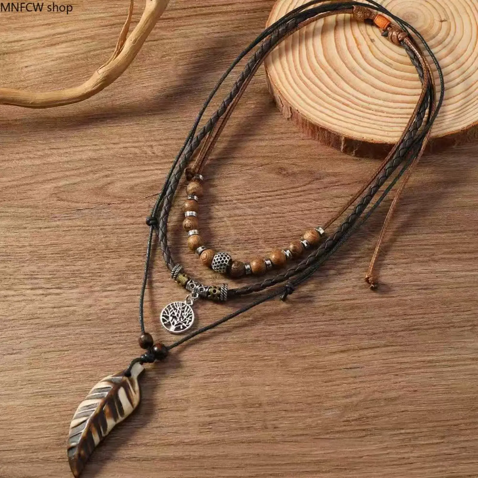 Male Adjustable Turquoise & High-Quality Leather Cord Chunky Necklace - Retro Multi-Layer Beaded Pendant, Alloy Accent Jewelry, Casual Streetwear Accessory for Sports & Camping Hiking Hammock Use, Daily Layered Stack, Friend Gift, High-Quality Leather Cor