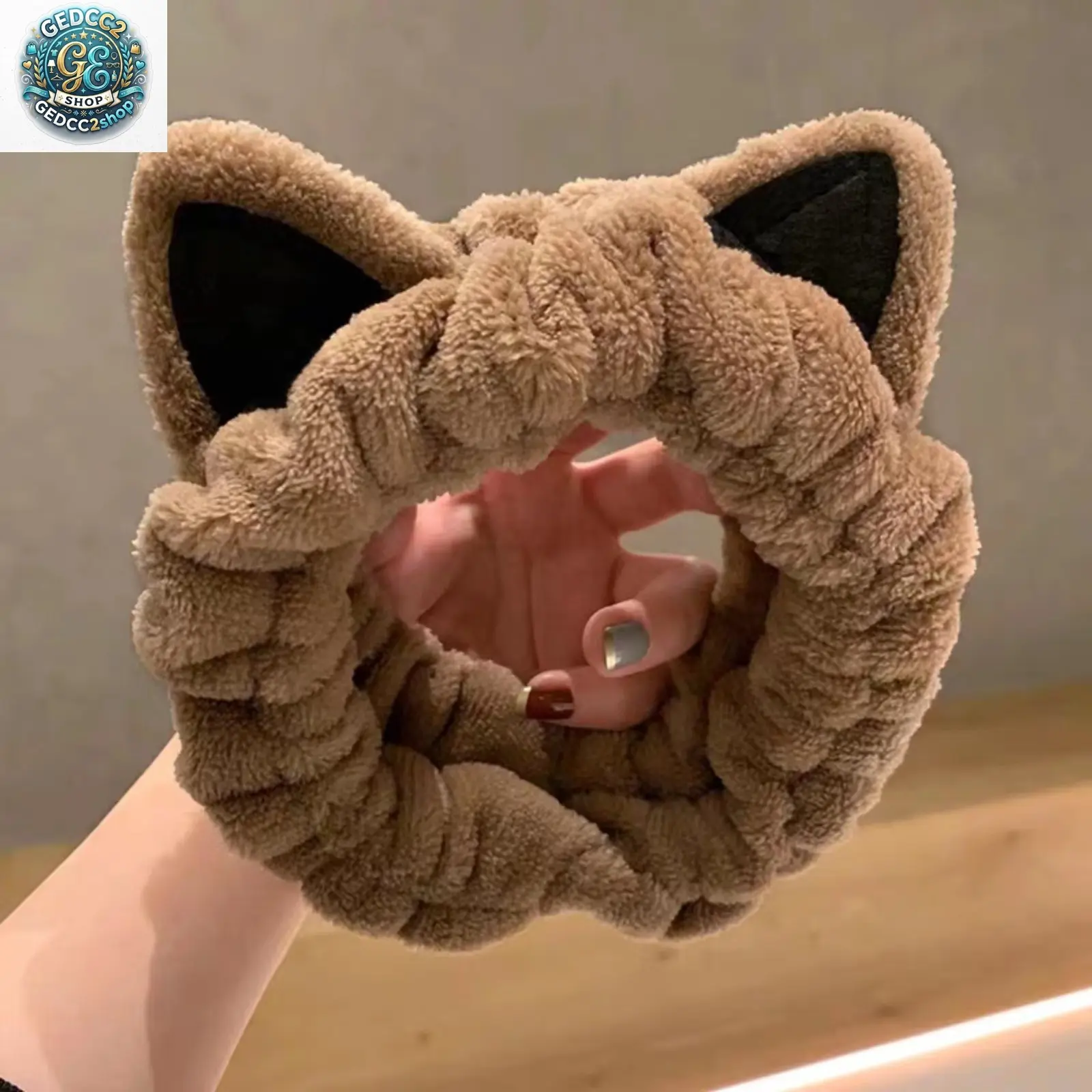 Cute Cat Ear Spa Headband, Soft Thick Makeup Hair Band for Women, Plush Face Washing Headband for Skincare, Facial, Makeup and Bath Routine, Comfortable Hair Accessories
