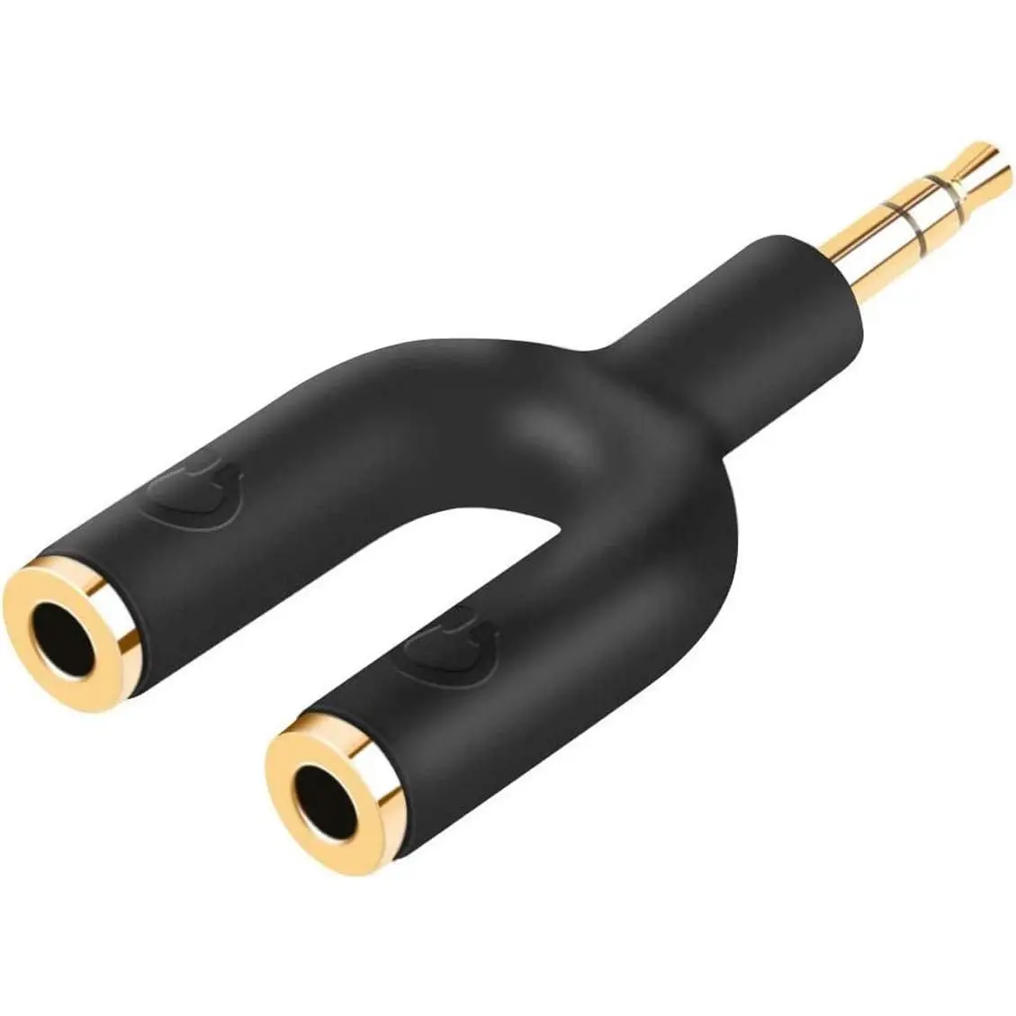 Headphone Splitter Adapter, 3.5mm Male to 2 Port 3.5mm Female Y Jack Splitter Adaptor Compatible with Headset, Earphone, , iPad, iPod,Tablets, MP3 Players&, Black