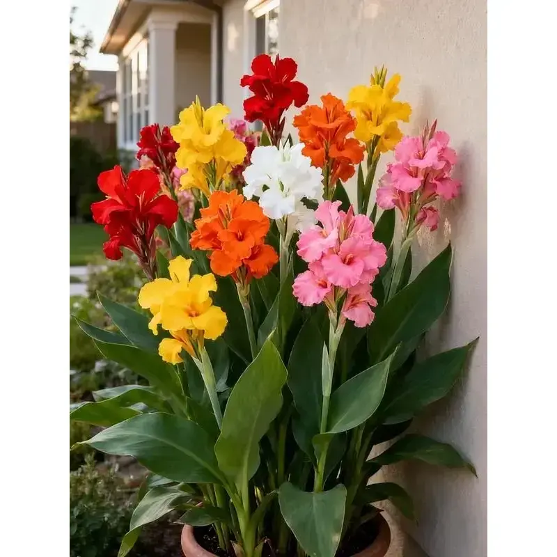200 Pcs Bulk Pack Hardy Perennial Canna Flower Seeds, Mixed Colors, Easy-to-Grow for Outdoor Garden Landscaping, Backyard Pots & Borders