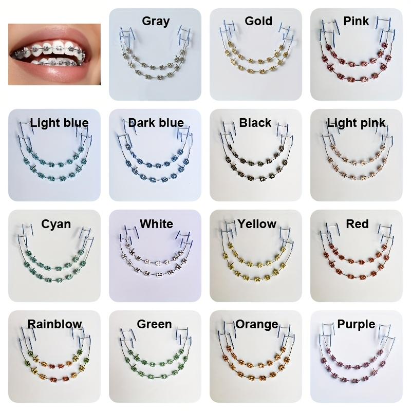 Colorful Temporary Teeth Decorations |                      Braces with Rubber Bands & Stainless Steel |                       Vibrant Party Style for Halloween, Thanksgiving, Christmas |                       Durable, Easy-to-Use Beauty Retouching Gear M