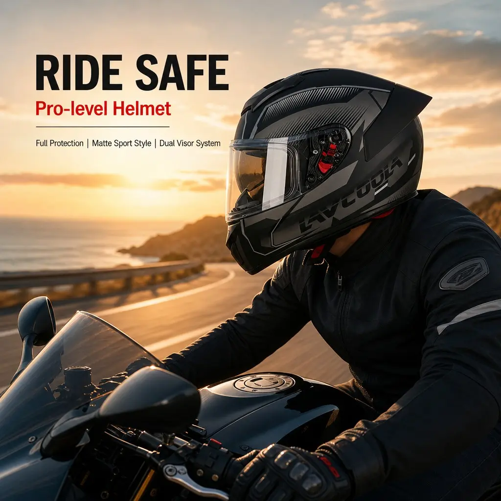 3C Dot Certified Full Helmet, Riding Safety Helmet, Winter Motorcycle Safety Gear, Unisex Electric Bike Commuter Helmet, Dual Certification