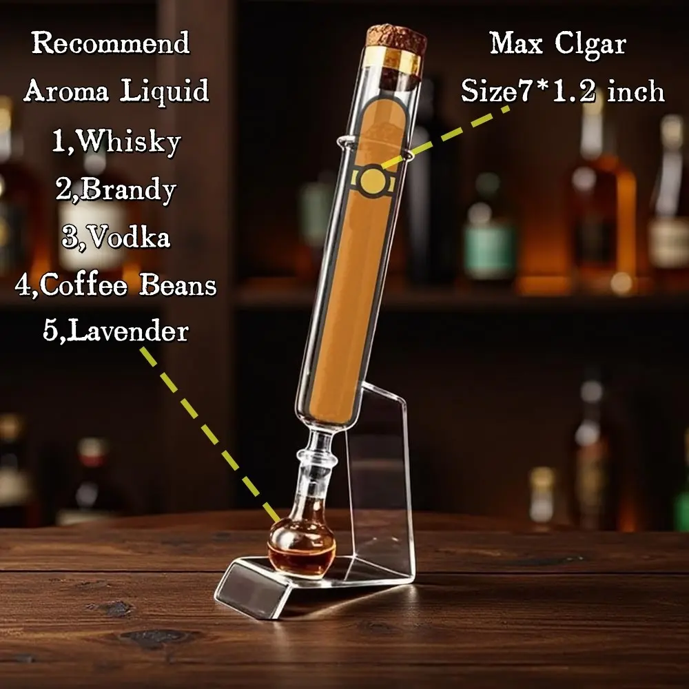 Cigar Tube Humidifier Box Set with Acrylic Base and Tubes, Portable Moisturizing Storage Box Gift for Men, Compatible with Whisky, Vodka and Lavender Aromas, Aromatherapy Humidifier, Home Travel Humidifier