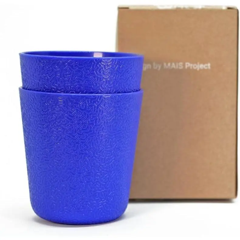 Color Drinking Cups, Dishwasher Safe, Unbreakable, -Friendly |  Recyclable Tumbler reduces ecological footprint |  , 20cl, Blue (Pack of 3)