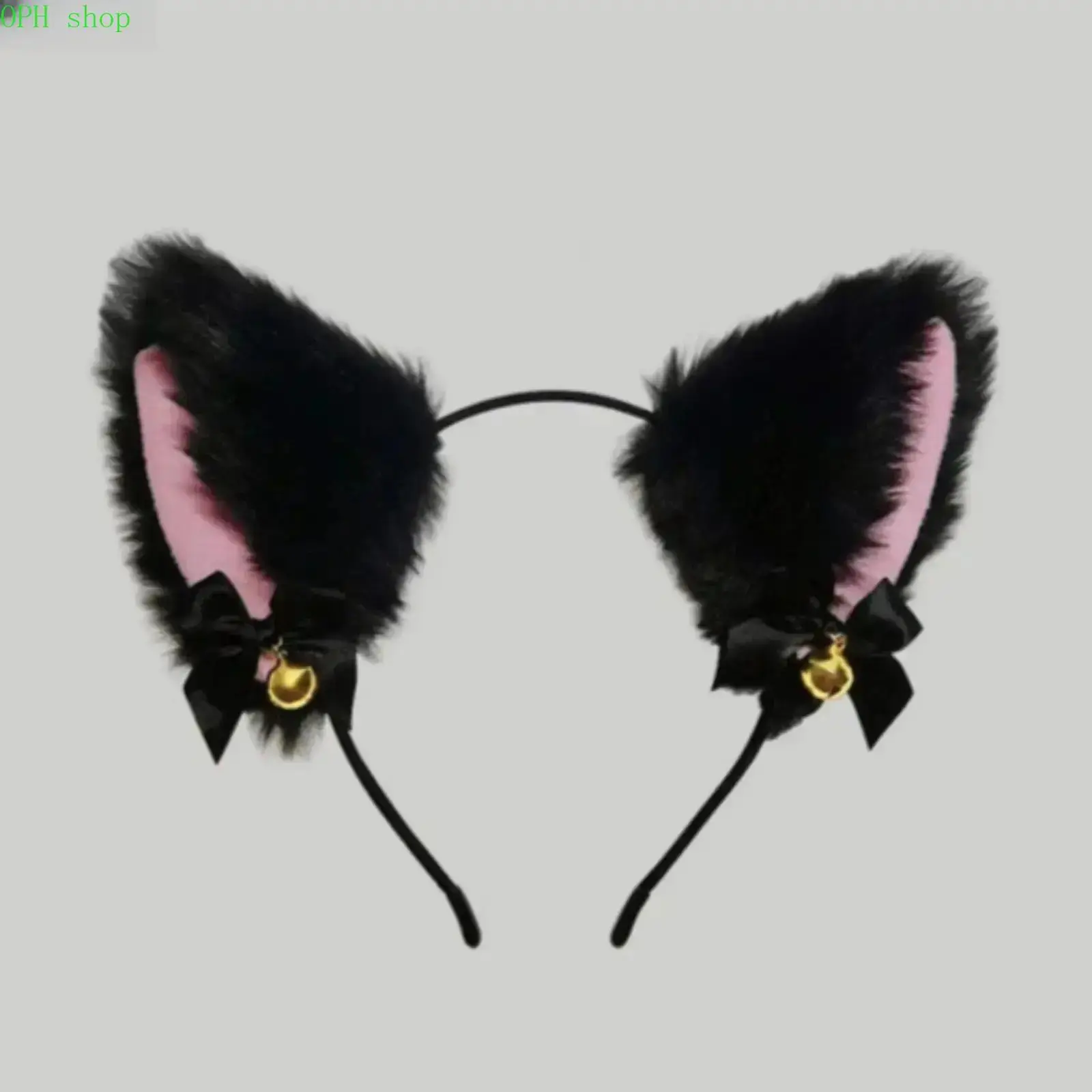Women’s Plush Cat-Bunny Ears Headband - Soft Puffy Costume Hair Accessory for Cosplay, Holiday Parties