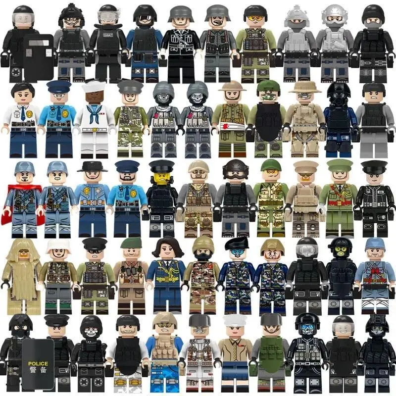 2026 hot item 12pcs Building blocks, figures, special police anti-terrorism cheetah commandos, humanoid dolls, children's toys, birthday gifts