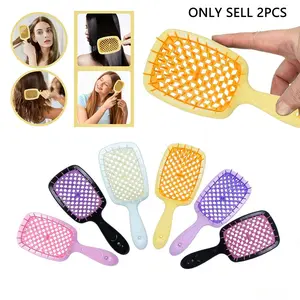 2 Pack Vented Detangling Hair Brush - Detangler Hairbrush with Soft Bristles for Effortless Tangle Free - Ideal for Wet Dry or Curly Damaged Hair for Women Men