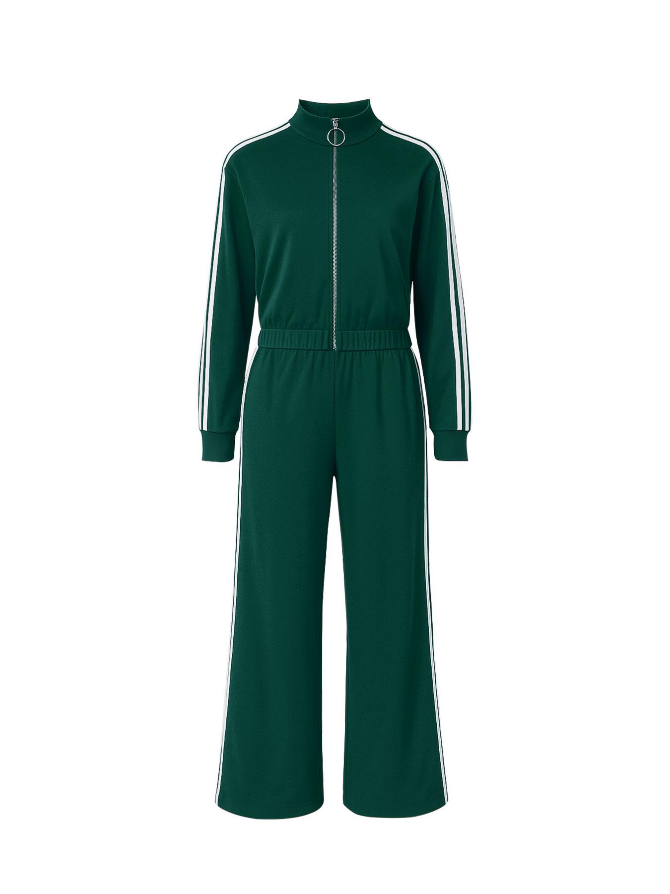 Women's Casual Long Sleeve Zip Up Jacket & Pants Set for Spring & Fall, Women's Clothes for Daily Wear, Streetwear Tracksuit Set