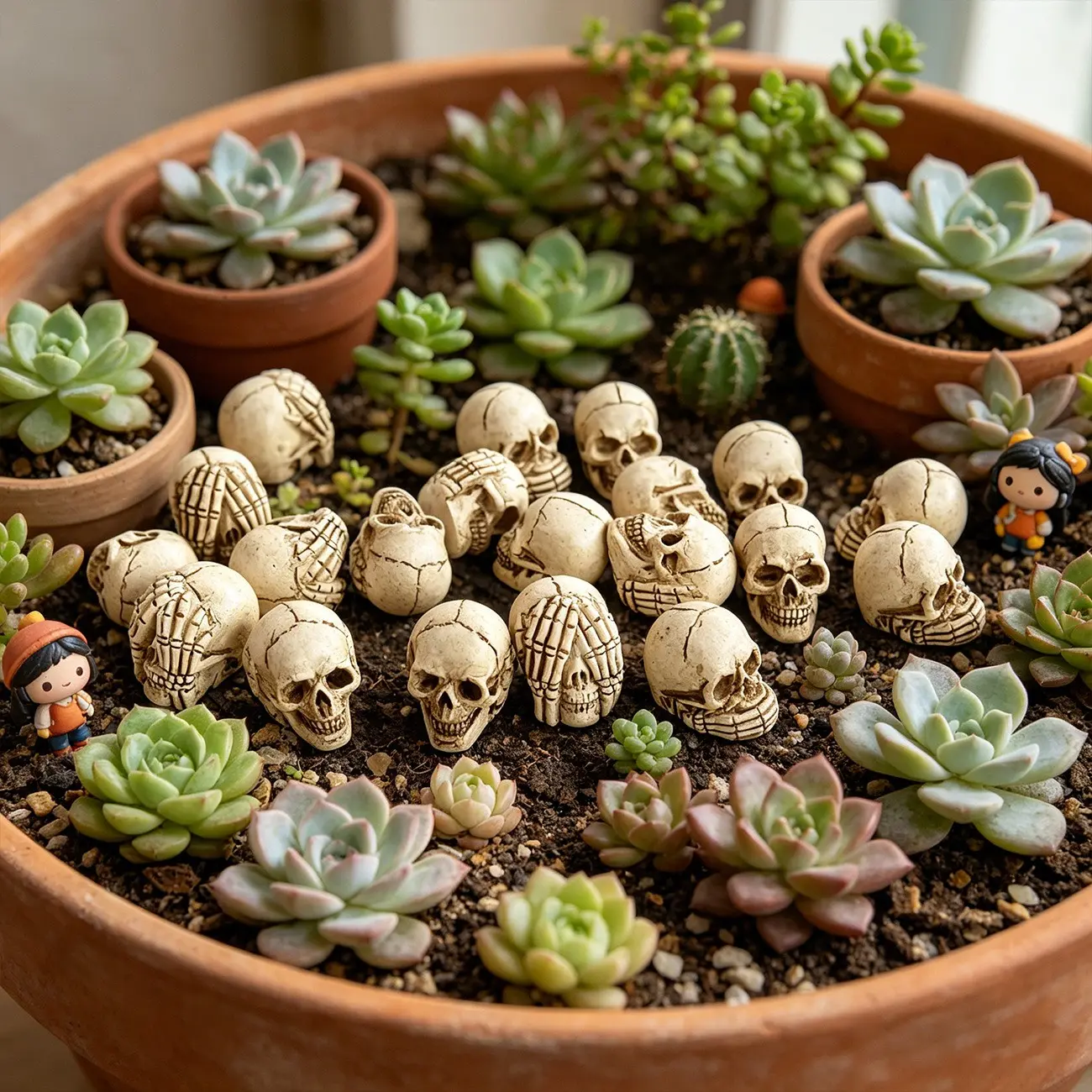20 Sets Micro-Scaled Skull Costumes for Halloween Decorations, Ghost Festival Atmosphere, Do Not Look Listen Speak, Unique Party Props