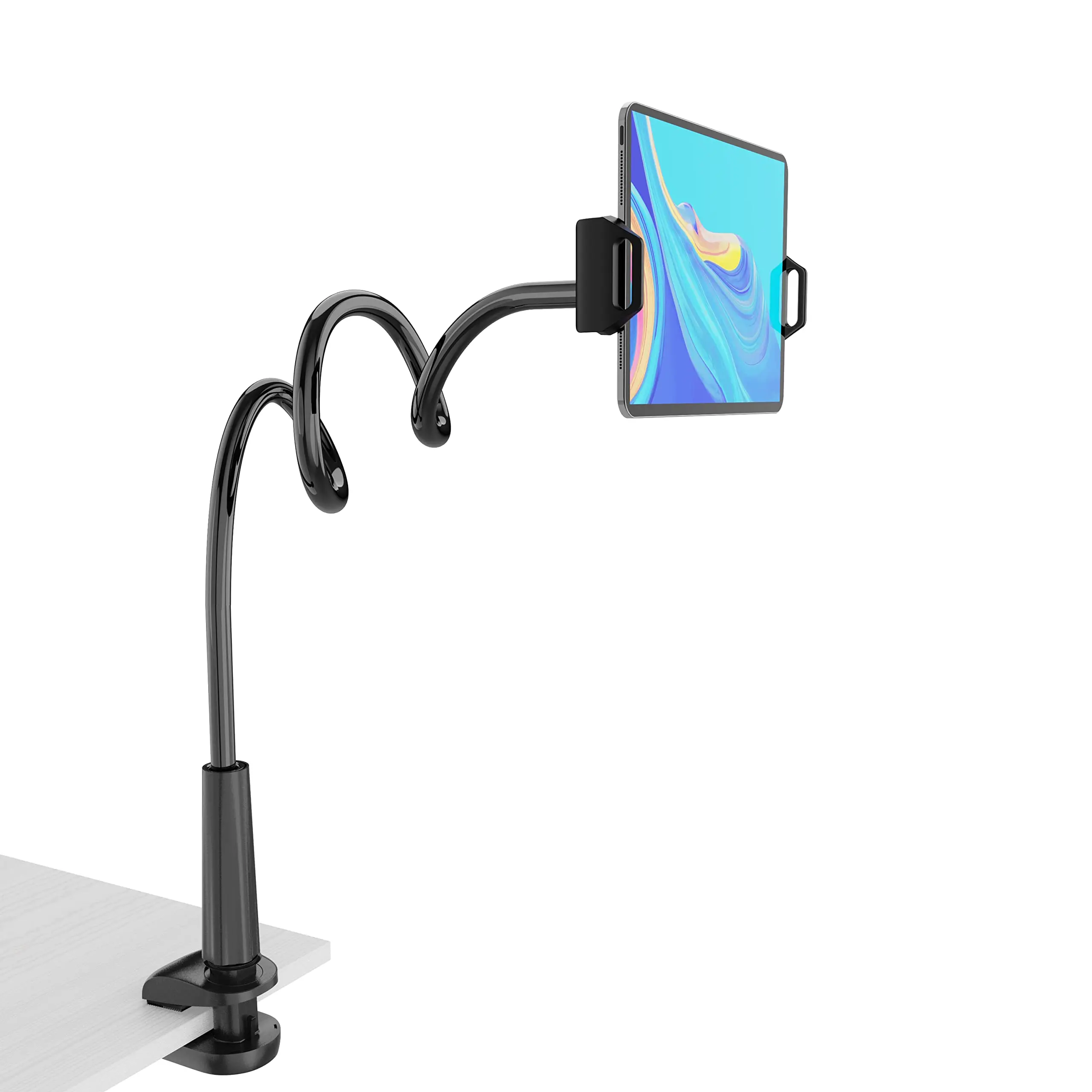 Gooseneck Tablet Holder for Bed, Flexible Tablet Stand Holder with 360° Adjustable, Hands Free Tablet Mount Clip, Compatible with iPad/Kindle/Switch/Galaxy Tabs/iPhone